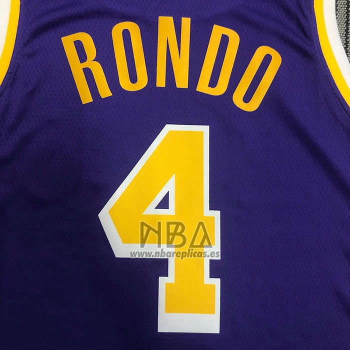 Camiseta Los Angeles Lakers Rajon Rondo NO 4 Statement 2021-22 Violeta